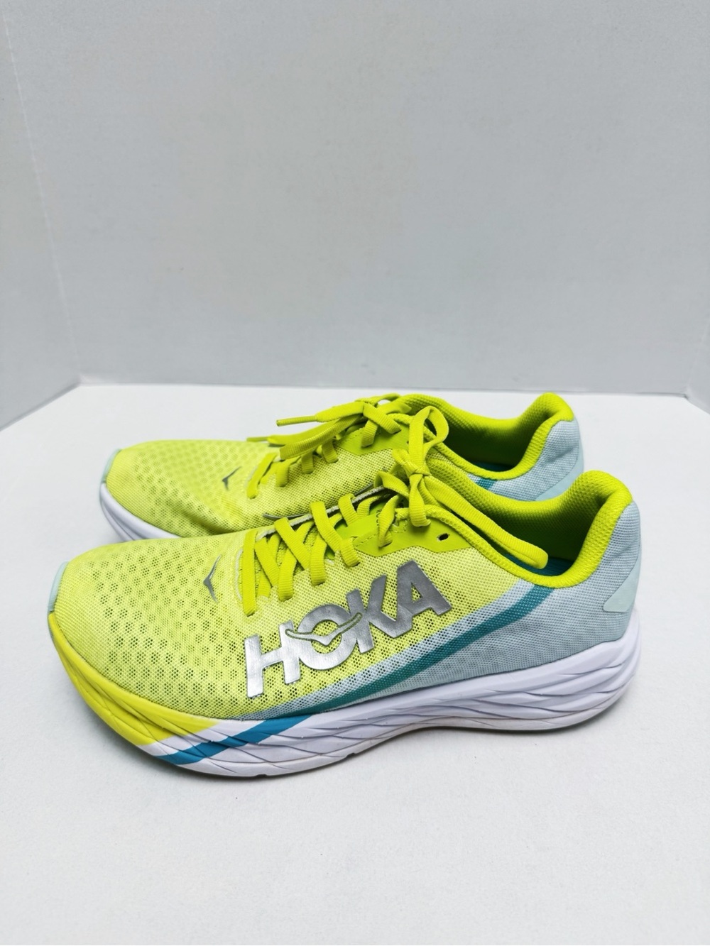 Hoka One One - Neon Yellow and Blue Rocket X Shoes
